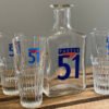 French Pastis 51 Decanter and Four Glasses