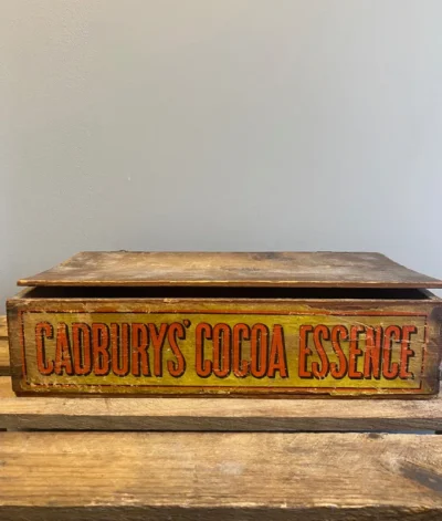 Old Cadburys Cocoa Essence Wooden Box