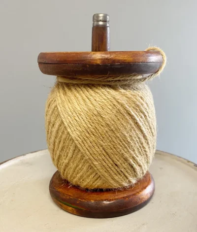 Antique Bobbin Flange String Holder