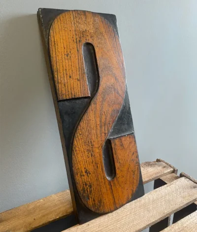 Vintage Wooden Letterpress Printers Block