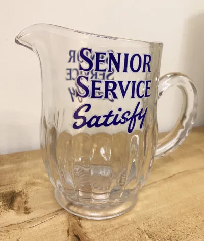 Small Senior Service Satisfy Glass Jug