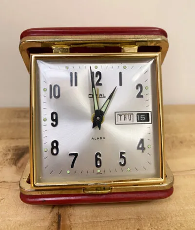 Alternative view of Vintage Coral Folding Travel Alarm Clock